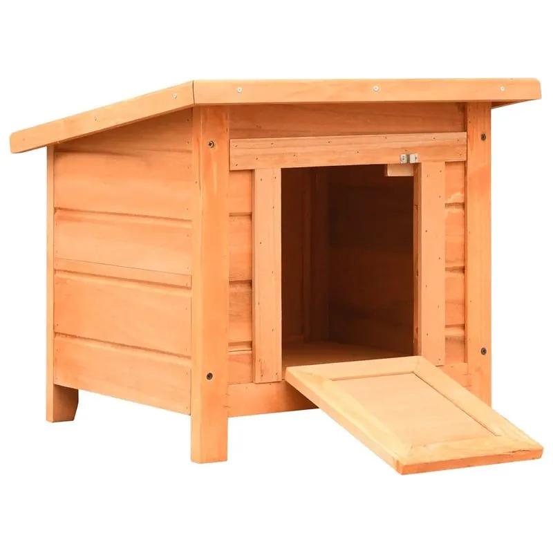 Outdoor Cat House Vidaxl Madeira Maciça Marrom/verde À Prova De Intempéries