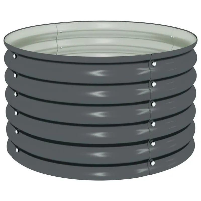 Jardinera Elevada De Acero Galvanizado Gris Vidaxl