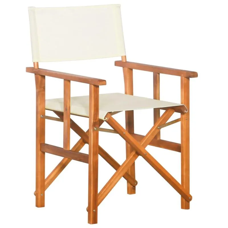 Silla De Director Plegable Vidaxl De Madera Maciza De Acacia