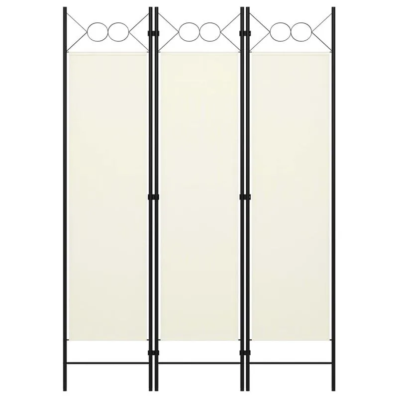 Divisória De Quarto Vidaxl Cream White De 3 Painéis Com Design Circular