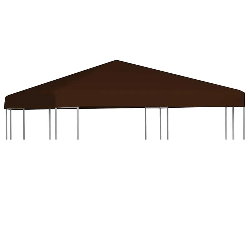 Cubierta Superior Para Gazebo Vidaxl En Poliéster Marrón Impermeable 3x3 M