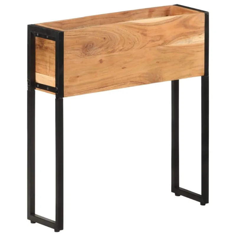 Macetero Vidaxl De Madera Maciza De Acacia 60x20x68 Cm