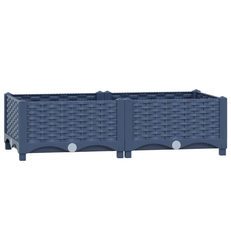 Cama De Jardín Elevada Vidaxl Grande De Polipropileno Gris