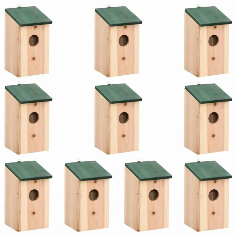 Conjunto De 10 Casas De Pássaros Penduradas Em Ninhos De Pássaros De Madeira Maciça