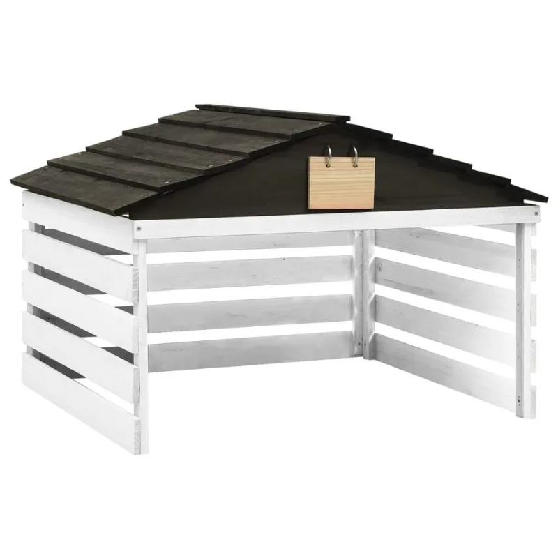 Cortador De Grama Garage Vidaxl Robotic Solid Firwood Preto/branco