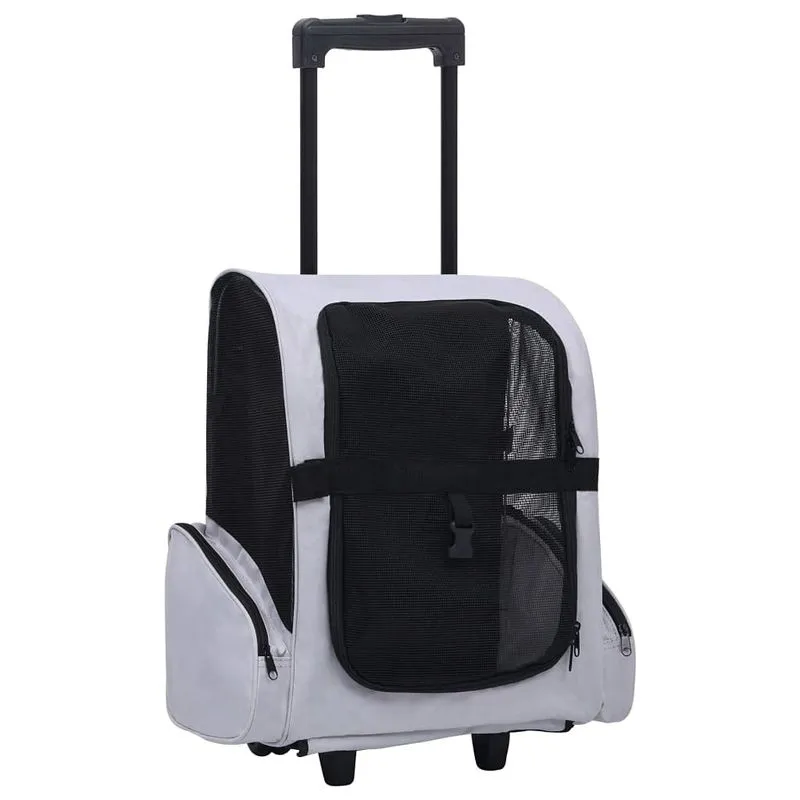 Bolsa De Transporte Para Animais De Estimação Vidaxl Dobrável Multiuso Cinza