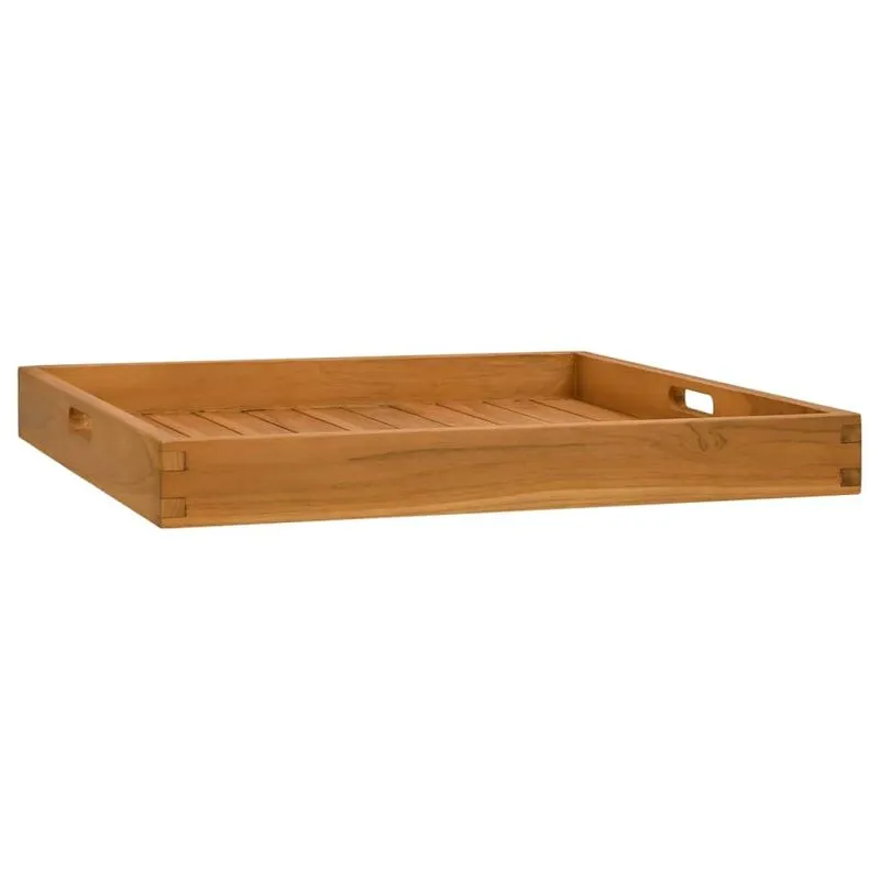 Tabuleiro De Servir Vidaxl Em Madeira Maciça De Teca Grande Quadrado 60x60x7cm