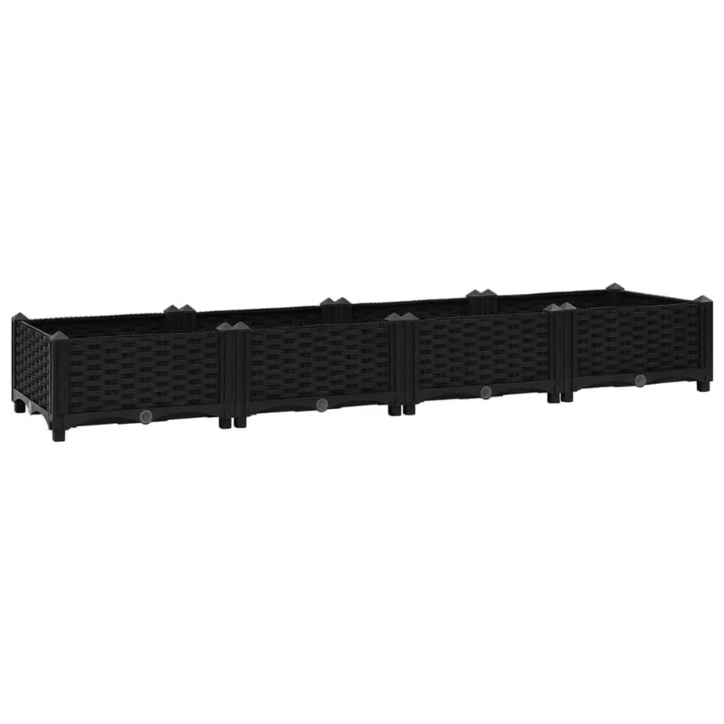 Plantador De Jardim Com Canteiro Elevado Vidaxl Preto Polipropileno 63cm