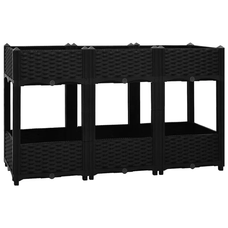 Cama De Jardim Elevada Vidaxl Polipropileno Preto 120x40x70cm