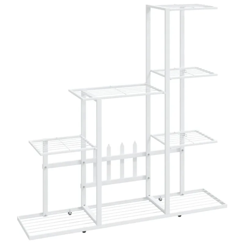 Suporte De Flores Vidaxl White Metal Plant Rack Home Garden