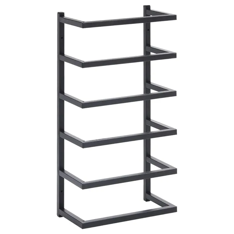 Toalheiro Vidaxl Steel Para Banheiro De Parede Preto