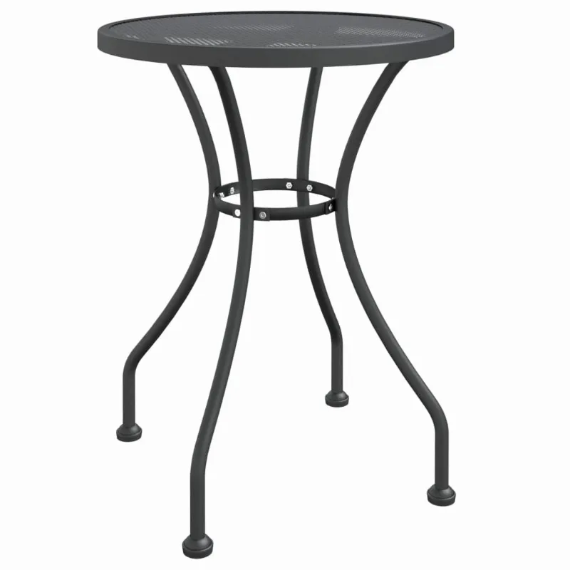 Mesa De Pátio Vidaxl Antracite Ø60x72cm Em Malha Metálica Expandida