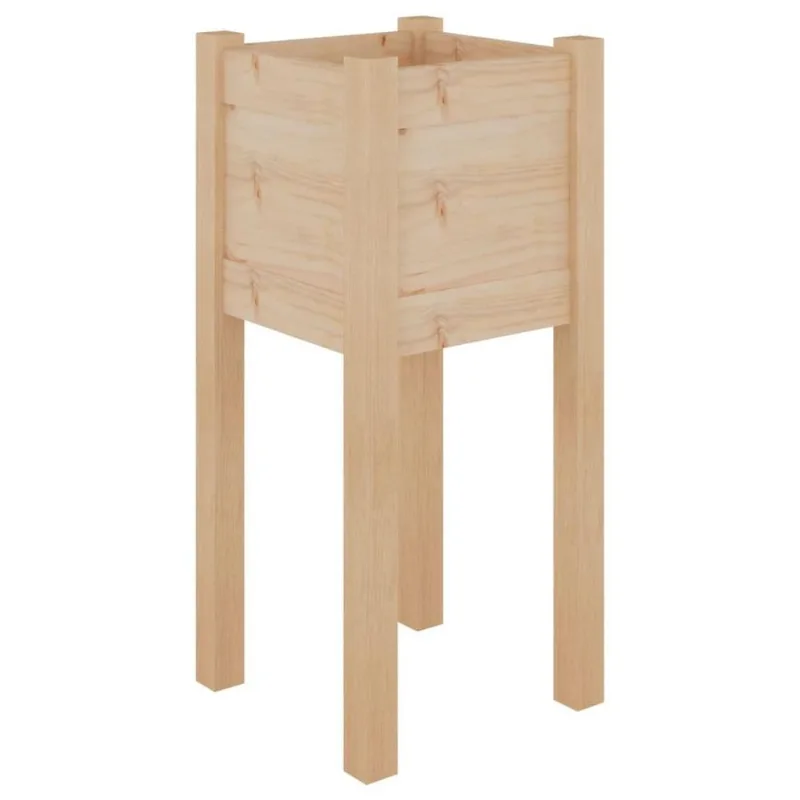 Macetero De Jardín Vidaxl De Madera Maciza De Pino 31x31x70 Cm