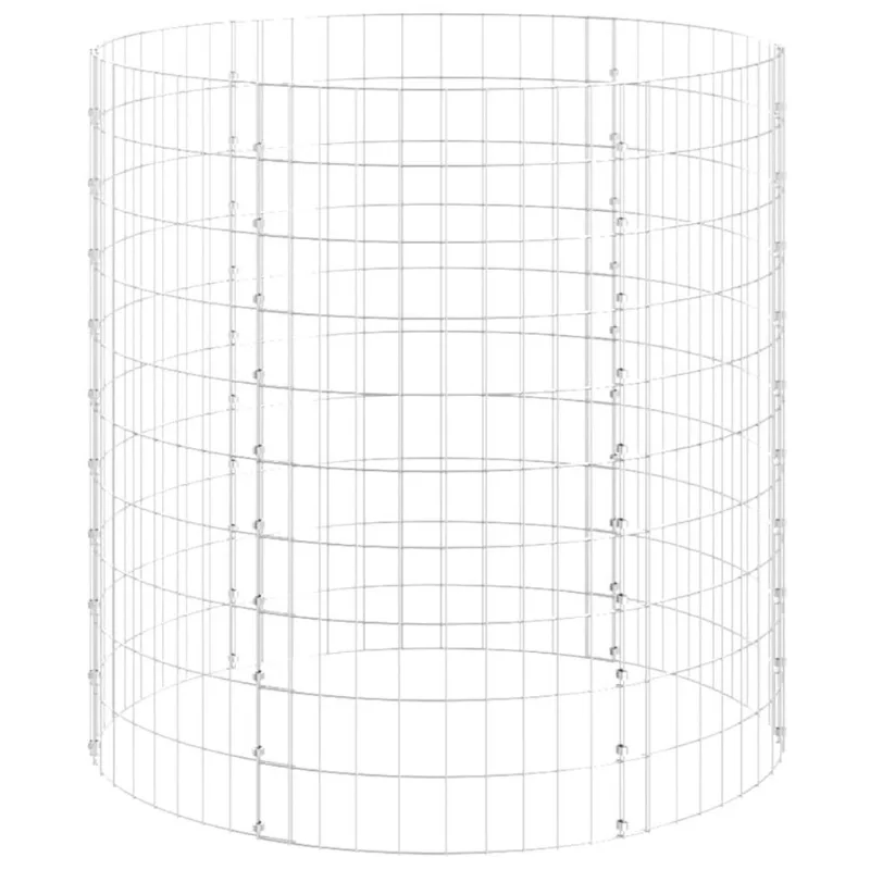 Gabion Pole Vidaxl Gaiola Circular Em Aço Galvanizado Prata