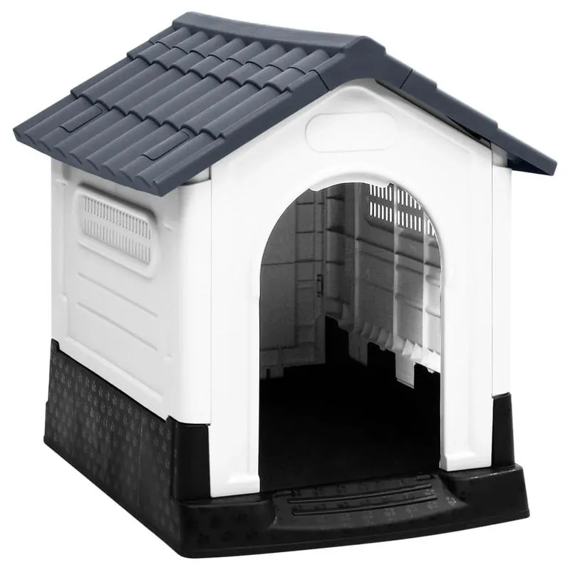 Dog House Vidaxl Cinza, Branco, Preto Polipropileno Pequeno