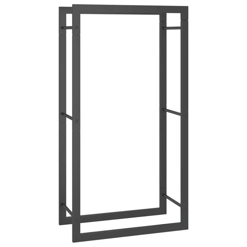 Estante Para Leña Vidaxl De Acero Negro 50x28x94 Cm Para Chimenea