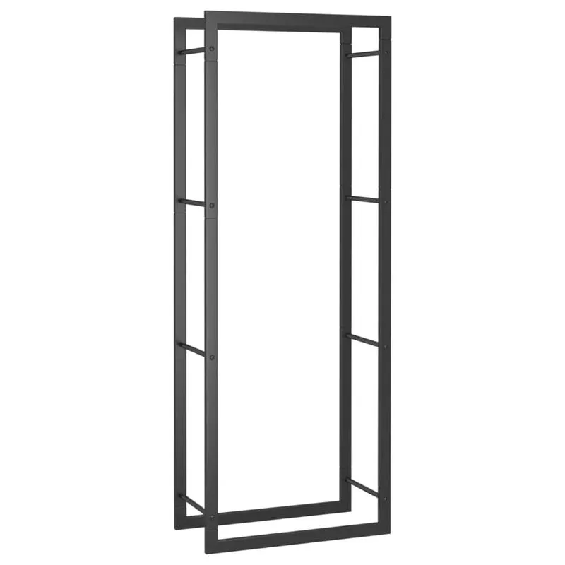 Prateleira Para Lenha Vidaxl Sturdy Steel Preto Mate 50x28x132cm