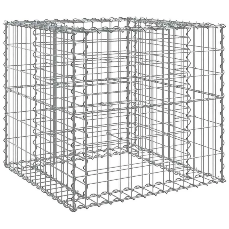 Cesta De Gabião Vidaxl Com Forte Fio De Ferro Galvanizado 70x70x65cm