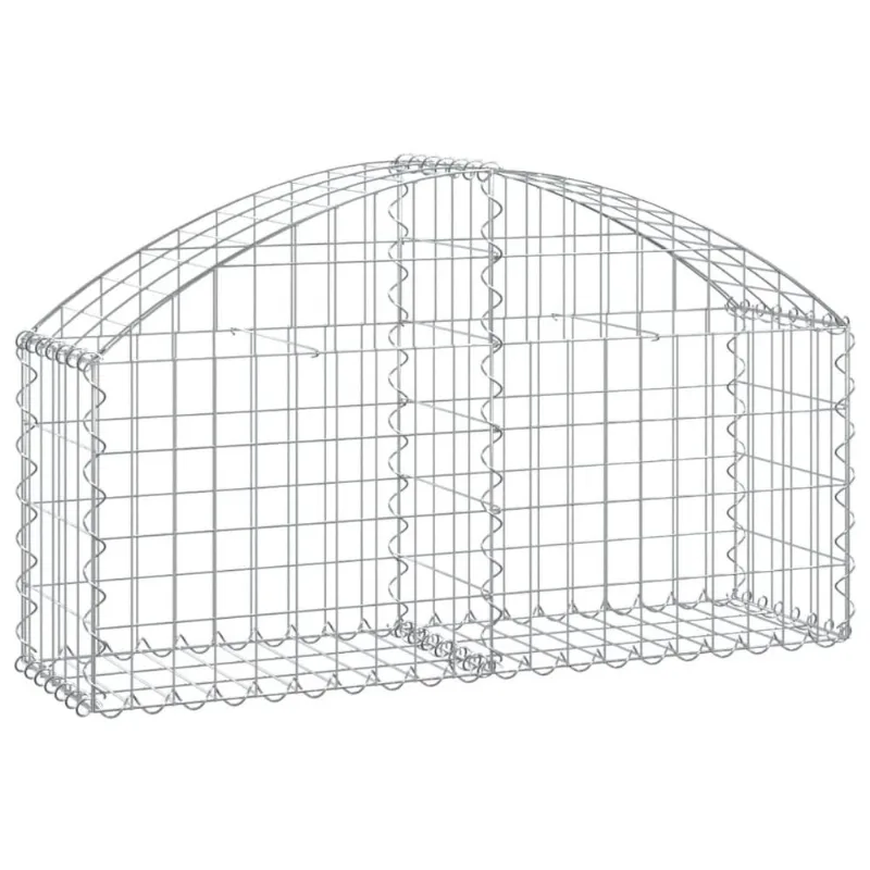 Cesta De Gabião Vidaxl Jardim De Ferro Galvanizado Arqueado 100x100x60cm