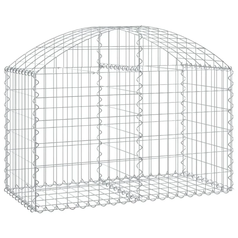 Cesta De Gabião Vidaxl Em Ferro Galvanizado Arqueada 100x50x60/80cm