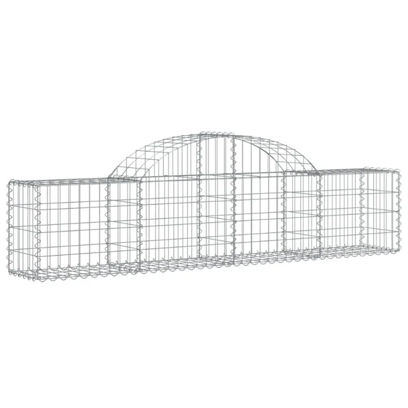 Canasta De Gaviones Vidaxl De Hierro Galvanizado Arqueada 200x76x40/60 Cm