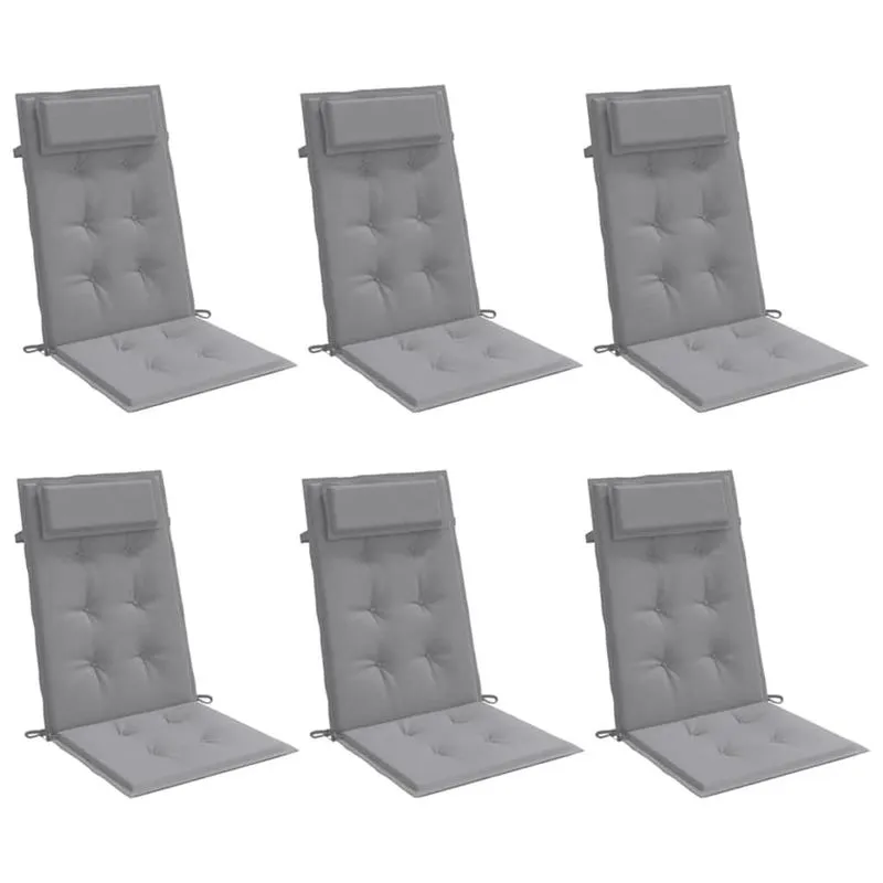 Almofadas De Cadeira Highback Vidaxl Grey, Conjunto De 6 Tecidos Oxford