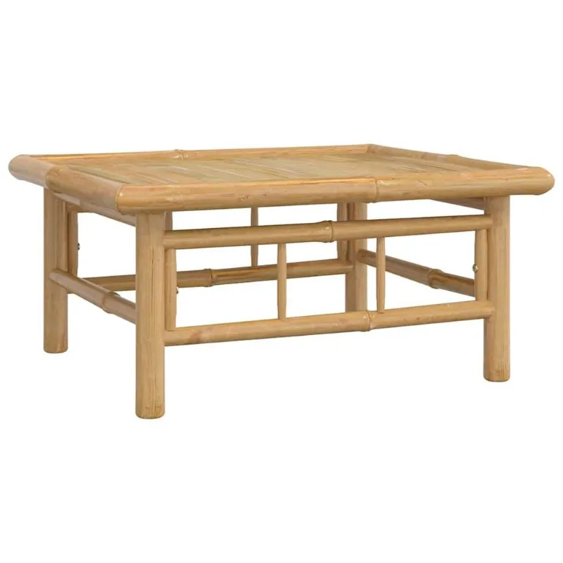 Mesa De Pátio De Bambu Ao Ar Livre Vidaxl Durável Resistente Às Intempéries