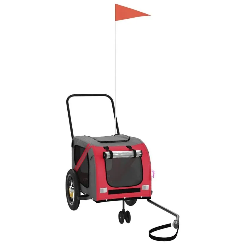 Trailer De Bicicleta Para Animais De Estimação Vidaxl Vermelho/preto Para Cães Pequenos 30 Kg