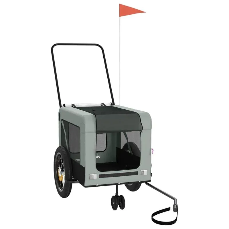 Trailer De Bicicleta Para Animais De Estimação Vidaxl, Suporte Externo Multiuso, Cinza