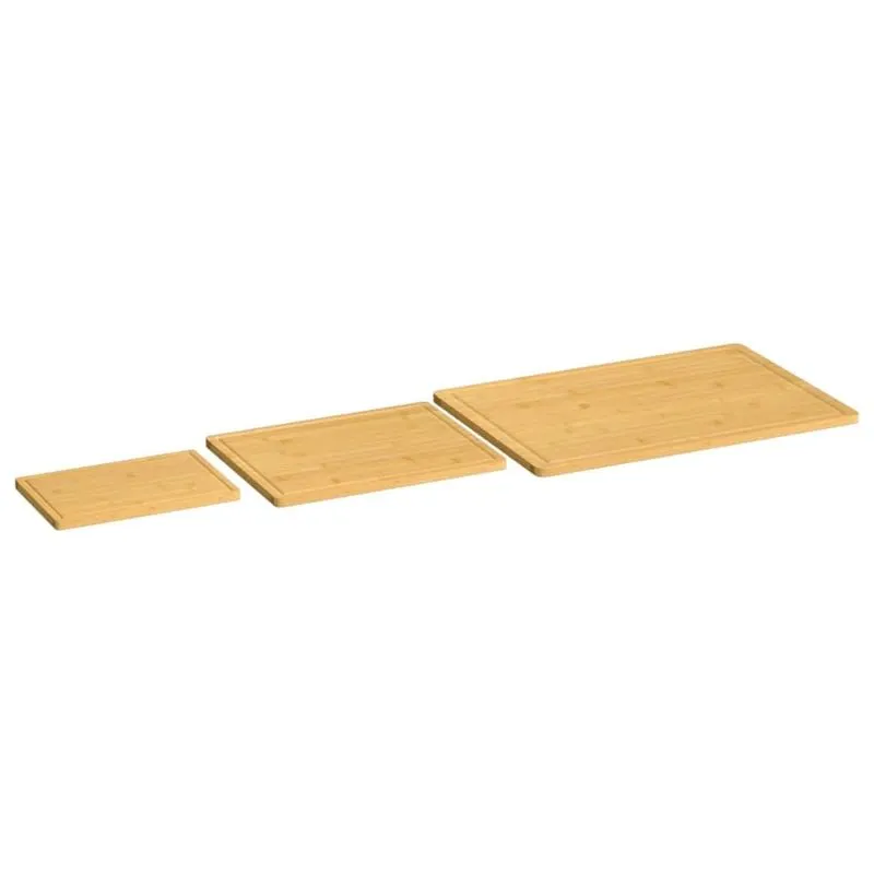 Conjunto De Tábuas De Corte Vidaxl Bamboo, Tábuas De Cortar Tamanho 3