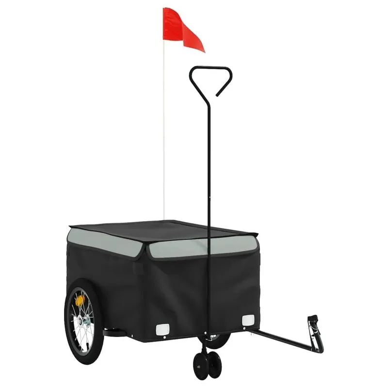 Reboque De Bicicleta Vidaxl Trolley Cargo 45 Kg Ferro Preto/cinza