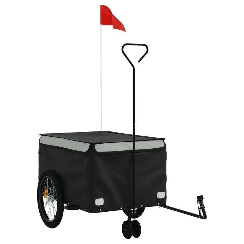 Reboque De Bicicleta Vidaxl Iron Com Tecido Oxford, Capacidade De 45 Kg