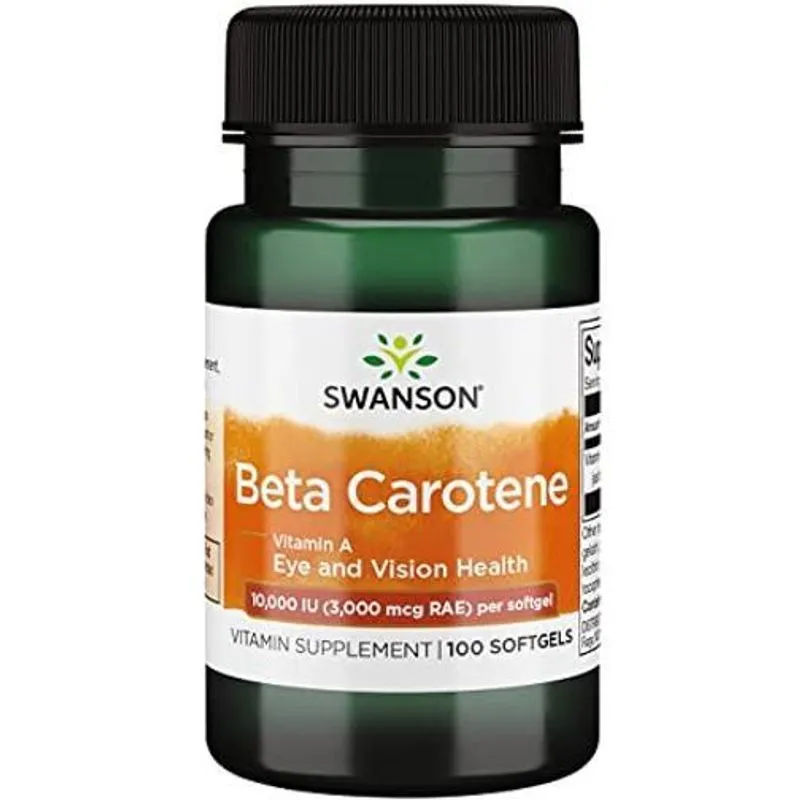 Betacaroteno Beta Carotene 10000iu 100 Cápsulas Swanson