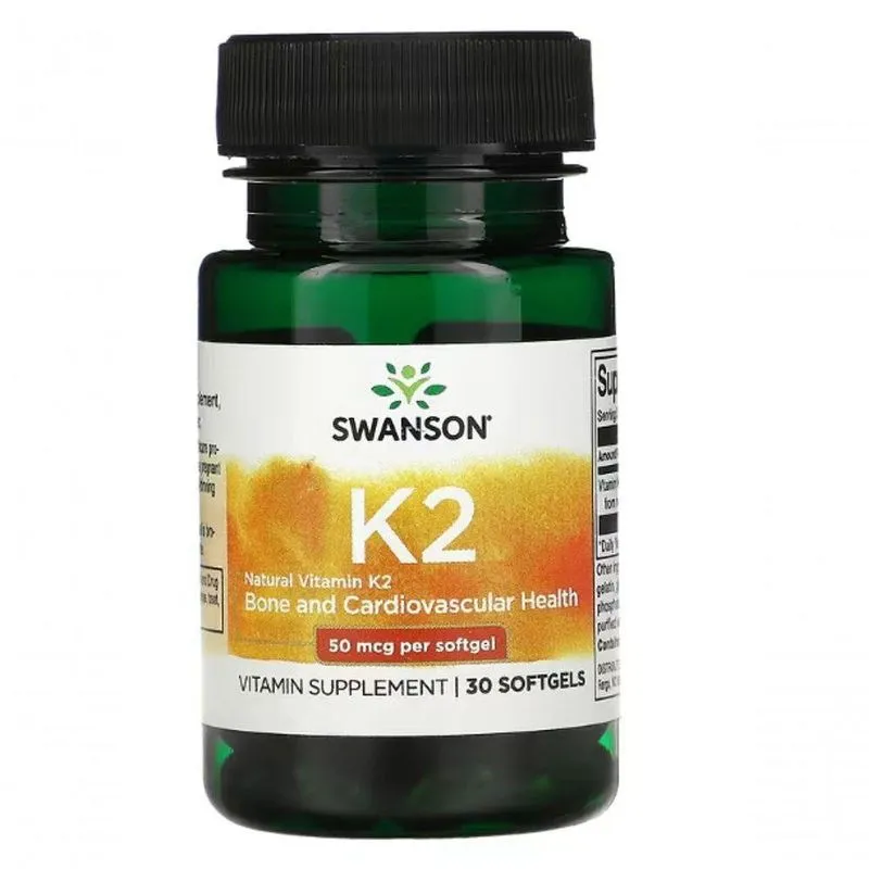 Vitamina Natural K2, 50mcg, 30 Cápsulas Softgel, Swanson