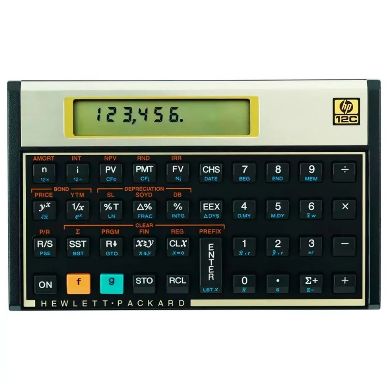 Calculadora Financeira HP 12C Gold 120 Funções 10 Dígitos Preta e Dourada HP