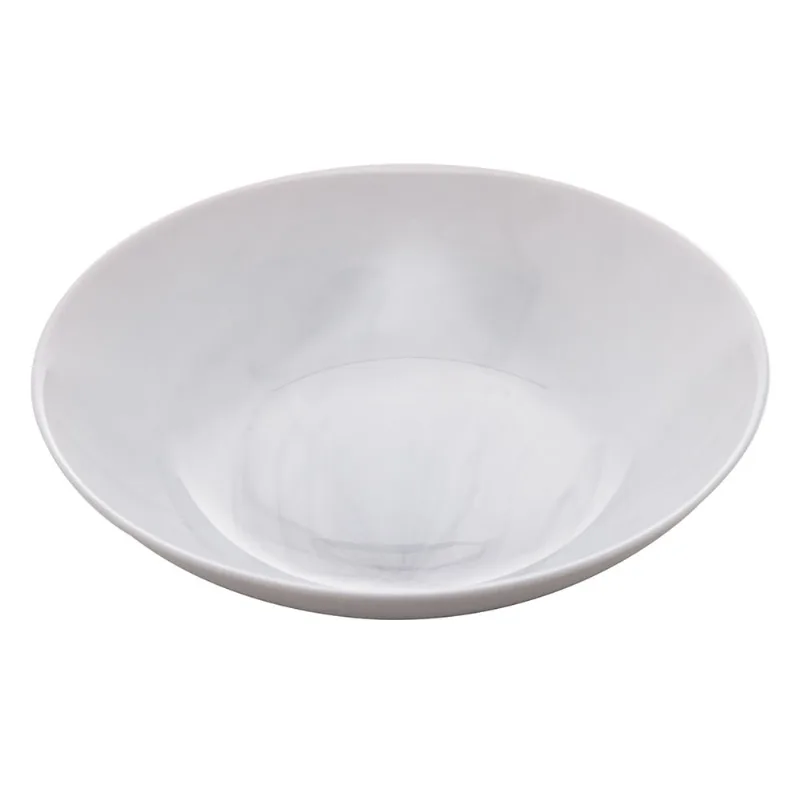 Prato Fundo De Vidro Opalino Diwali Granit Mármore 20cm