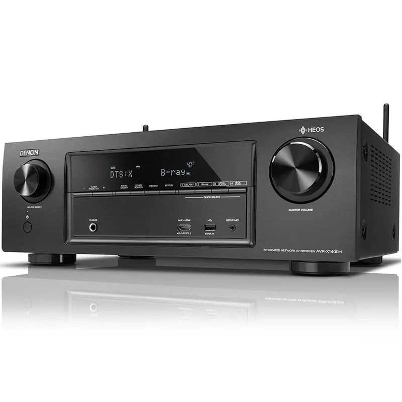 Receiver Denon AVR-X1400H 7.2ch WiFi Bluetooth 4K UHD 3D DolbyAtmos DTX:X Preto/110v