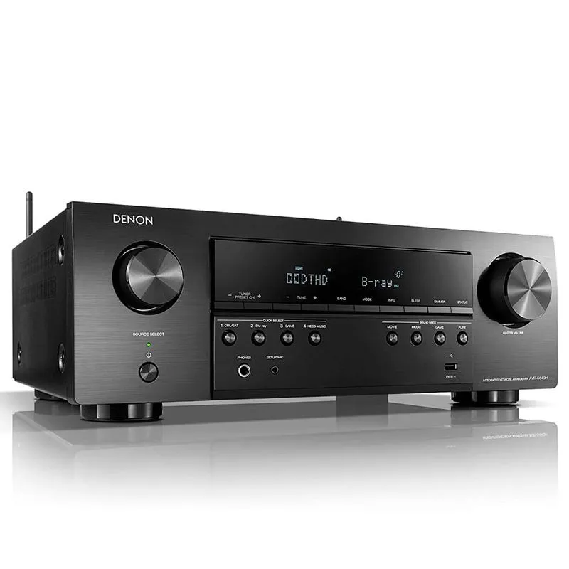 Receiver Denon AVR-S640H 5.2ch 4K UHD HDR Bluetooth USB Wifi Preto/110v