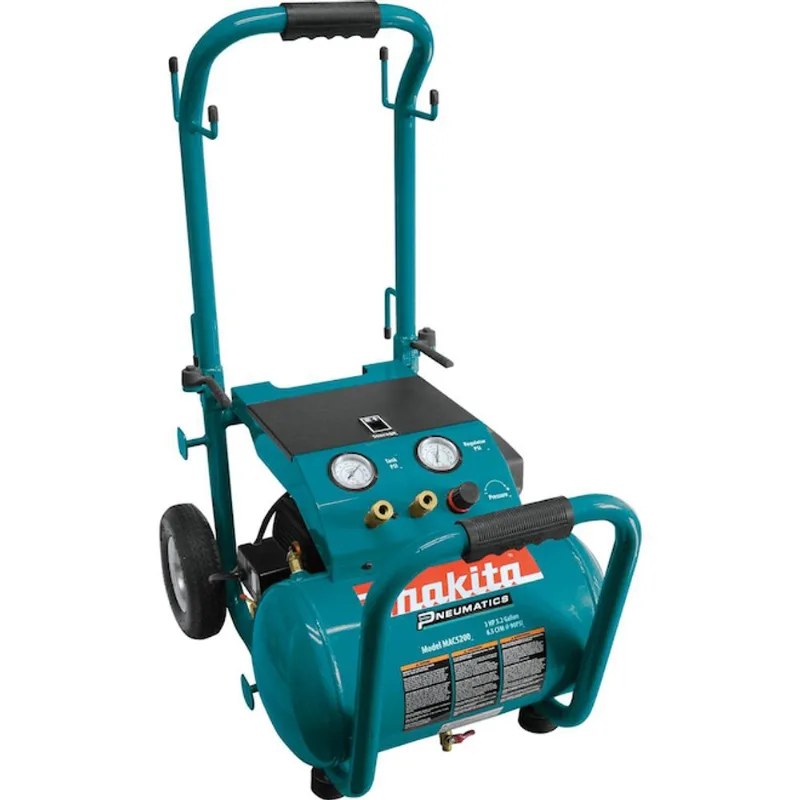 Makita 3.0 HP Big Bore Air Compressor - 6.5 CFM at 90 PSI, 5.2 Gallon Tank with Wheels