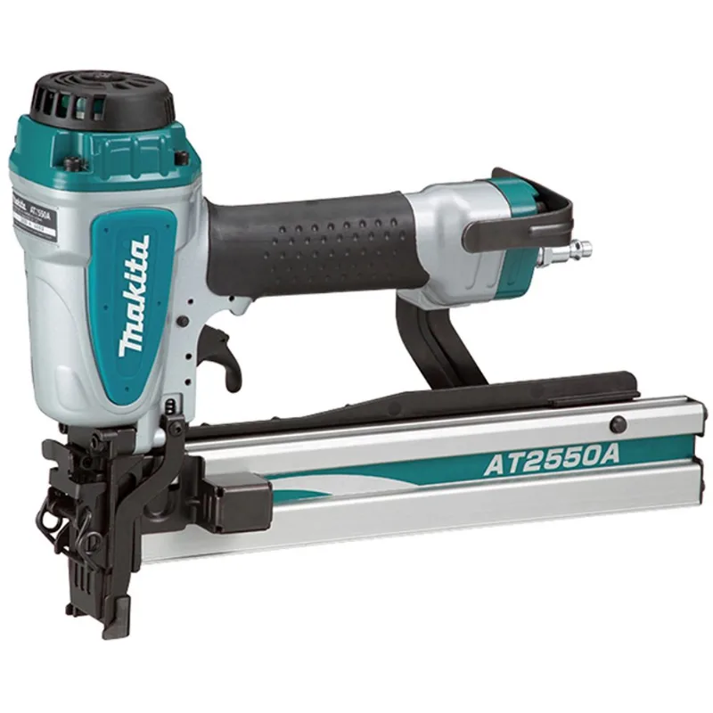 Makita 1-in Corded Wide Crown Stapler for Gauge 16 Nail - Built-in Air Filter - Quick Release Cam-Lock - Top-Loading