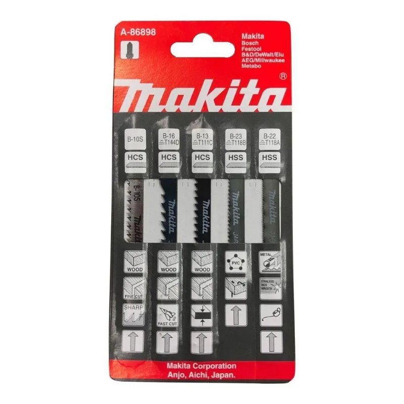 Jogo De Laminas De Serra Tico-tico Para Multimateriais Makita A-86898