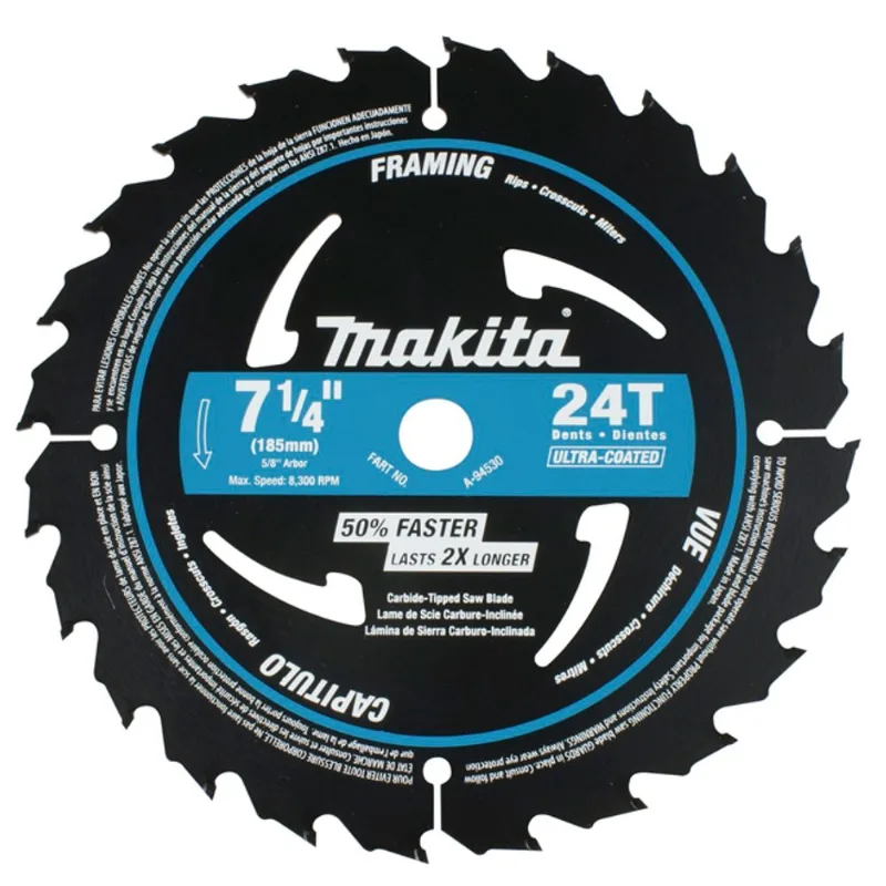 Makita Framing Circular Saw Blade - 7 1/4-in D - 24 Tooth - 15° Hook Angle