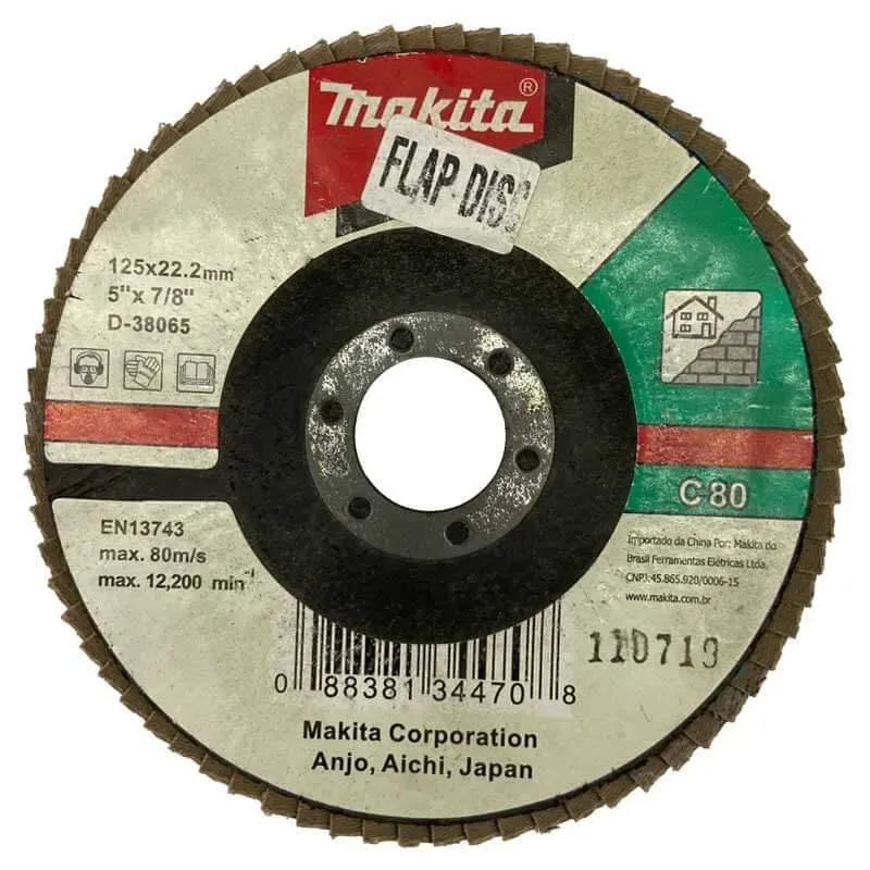Disco Flap Abrasivo Plano 125mm Grão C80 D-38065 Makita