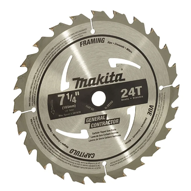 Makita M-Force Circular Saw Blade - Carbide-tipped - 7 1/4-in D - 24 Tooth - Aggressive 15° Rake Angle