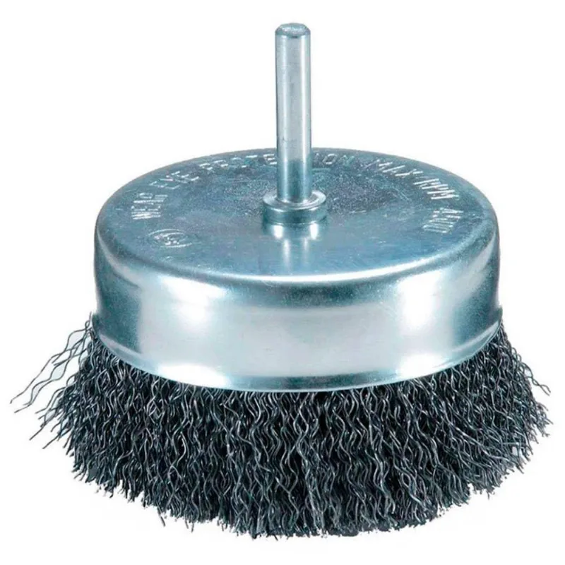 Escova De Aço Copo Fio Liso 63mm Com Haste 6mm Makita
