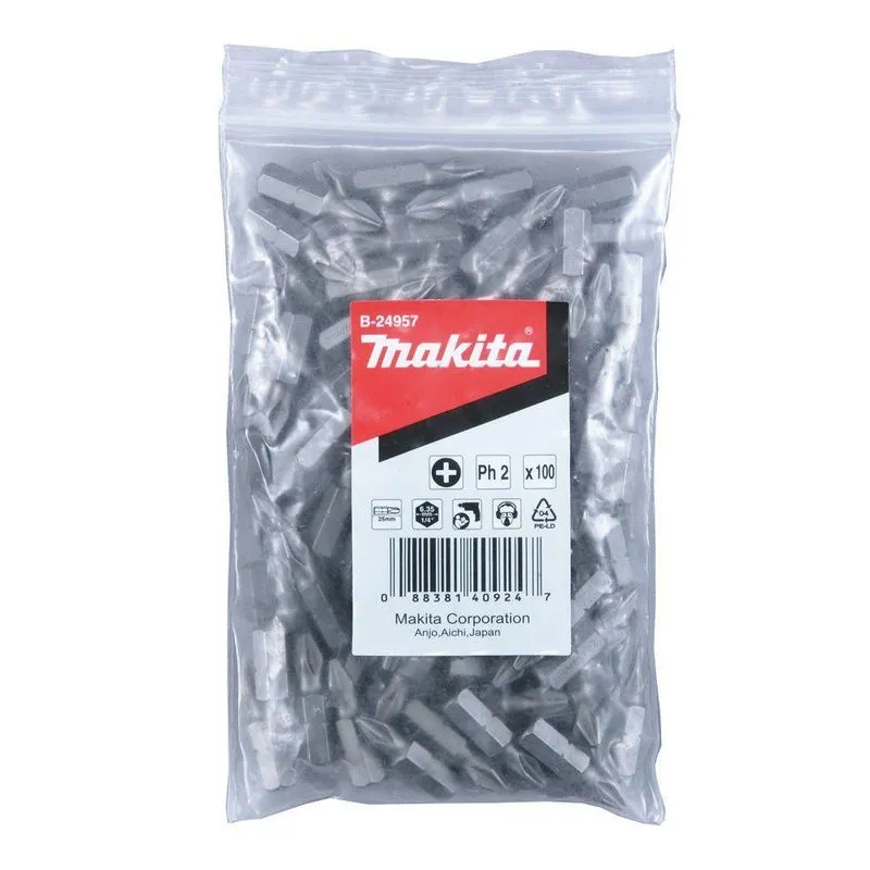 Bit Philips N02 25mm X 1/4 - 100 Pçs B-24957 Makita
