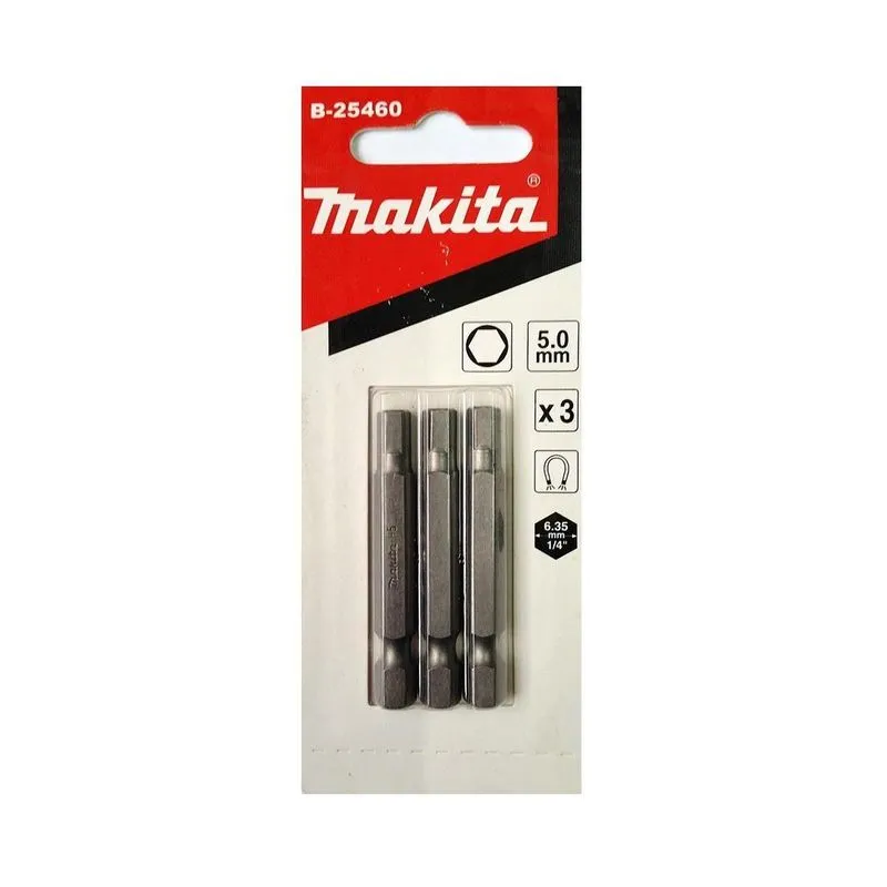 Kit 3 Bits Allen Longo 5,0 X 50mm Makita B-25460