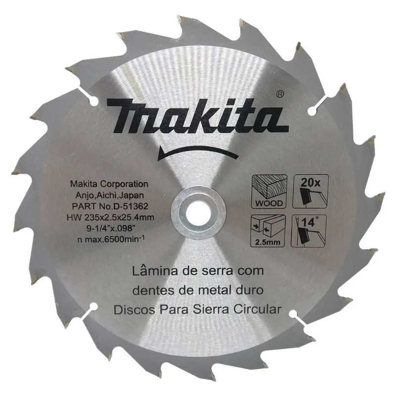 Disco de Serra Makita Circular com 20 Dentes 235X25,4MM