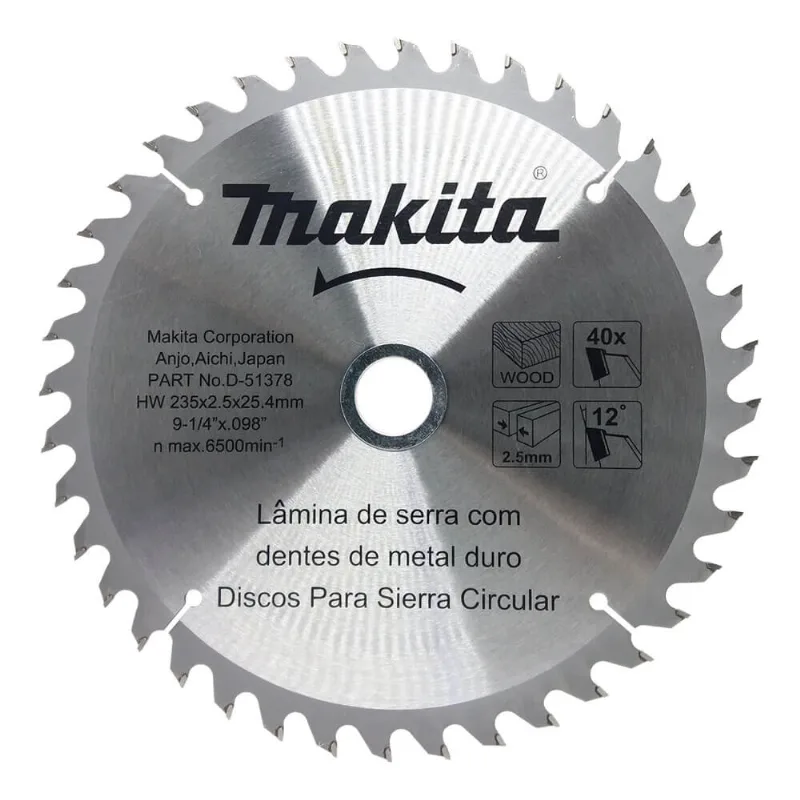 Disco de Serra Circular Makita com 40 Dentes 235X25,4MM