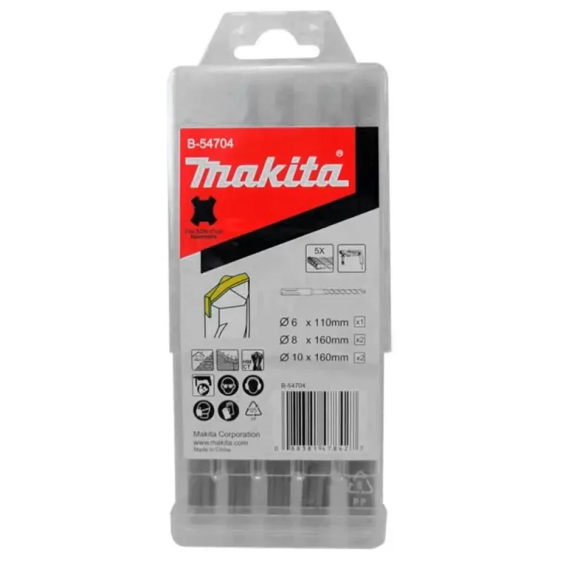 CONJUNTO COM 5 BROCAS SDS-PLUS MAKITA B-54704